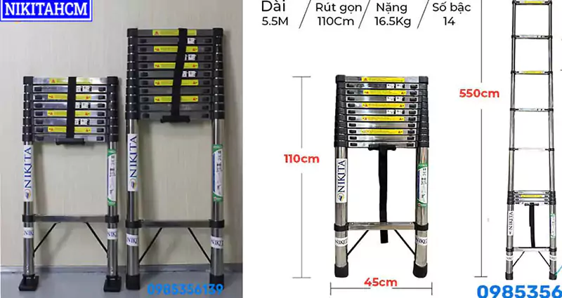 Thang Nhôm Rút Gọn NIKITA Chính Hãng